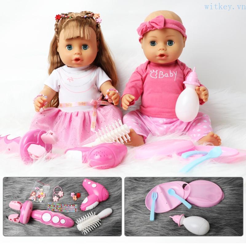 Set 18 Búp Bê Em Bé Sơ Sinh Bằng Vinyl Mềm Mại Xoay 360 Độ Có Thể Giặt