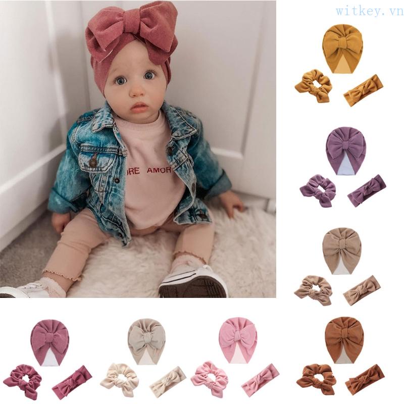 Set 3 Băng Đô Tai Thỏ Giả Lông Cừu Co Giãn Giữ Ấm Mùa Thu Đông Dành Cho Em Bé