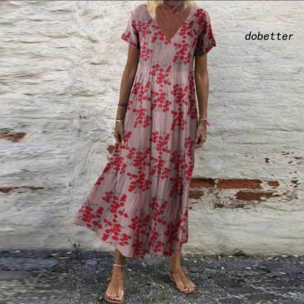 Đầm Dài Dáng Ôm Co Giãn In Họa Tiết Phong Cách Bohemian Thời Trang Đi Biển Mùa Hè Cho Nữ