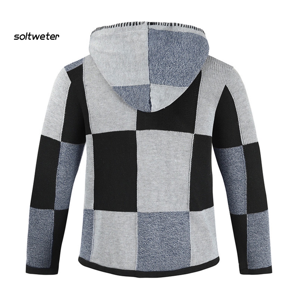 St Áo Khoác Dệt Kim Có Mũ Trùm Khóa Kéo Thời Trang Mùa Xuân Cho Nam Mặc Hàng