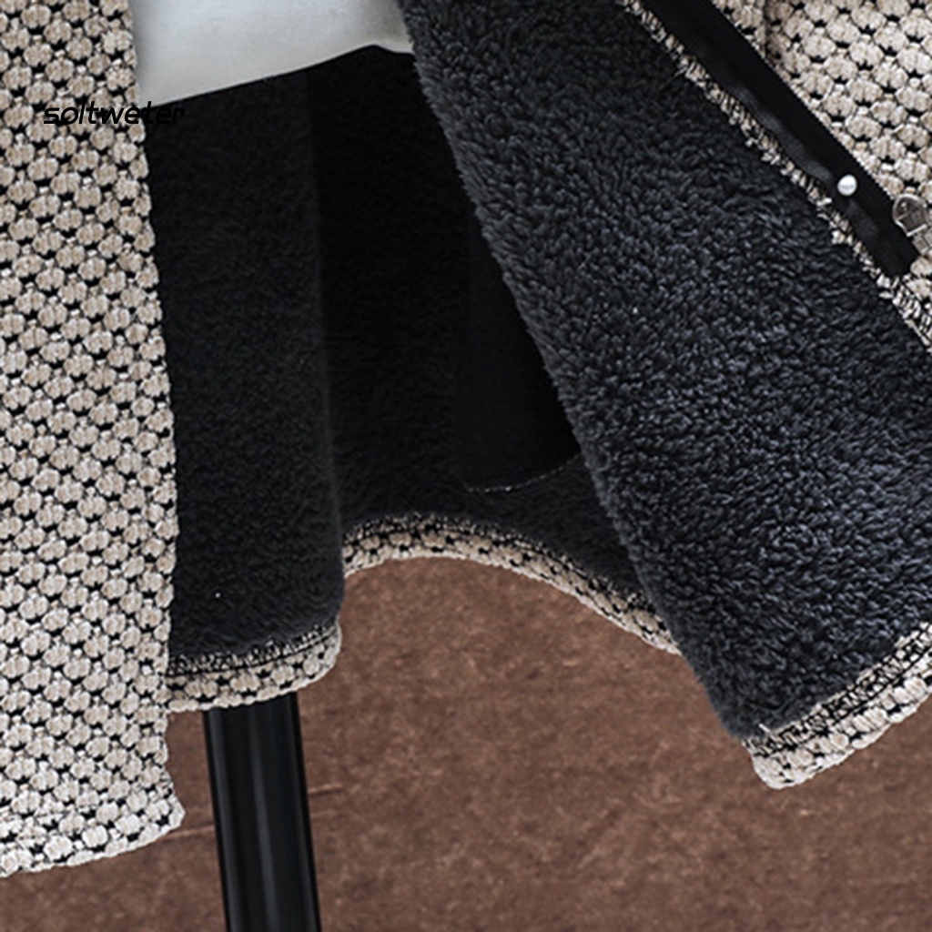 Áo Khoác Sweater Dệt Kim Tay Dài Có Mũ Trùm Vải Lông Dày Dặn Phối Dây Rút Thời Trang Thu Đông Đường Phố