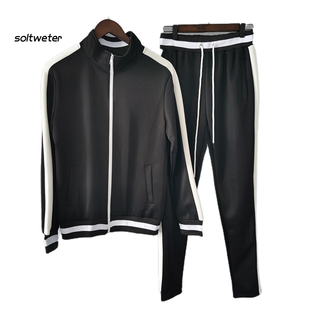 Set Đồ Thể Thao 2 Món Gồm Áo Nỉ Cổ Đứng Tay Dài Có Khóa Kéo Và Quần Dài Dây Rút Ấm Áp