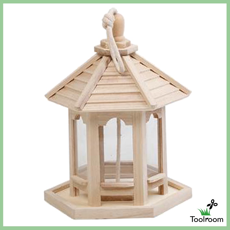 Khay Đựng Thức Ăn Cho Chim Bằng Gỗ Kích Thước 21x26cm Treo Trang Trí Sân Vườn