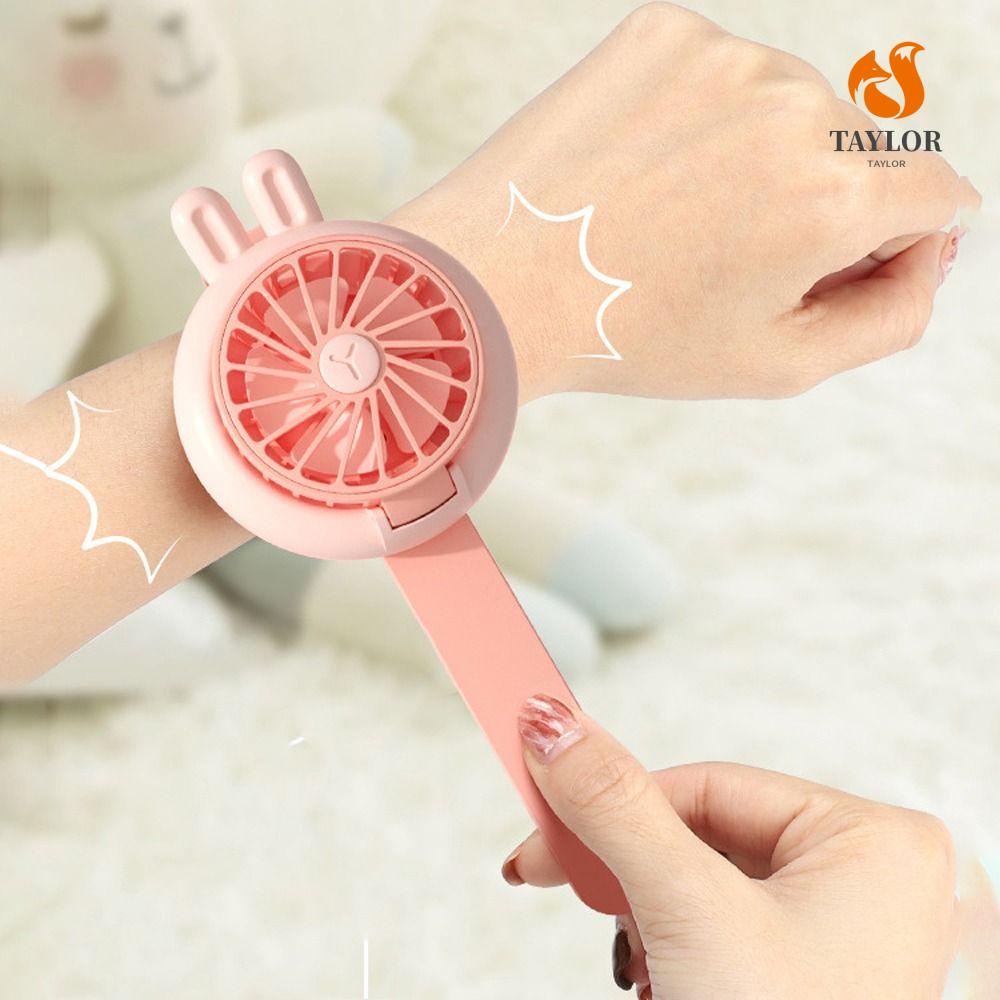 Quạt Điện Mini Cầm Tay Hình Tai Thỏ Dễ Thương Đa Năng Có Cổng Sạc USB Cho Trẻ Em TAYLOR1