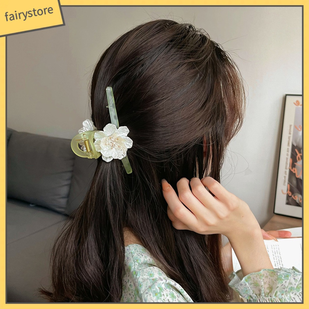 [FRO] Kẹp Tóc Càng Cua Đính Hoa Sang Trọng Thanh Lịch Chất Lượng Cao Viền Mịn Màng Phong Cách Ngọt Ngào Cho Nữ