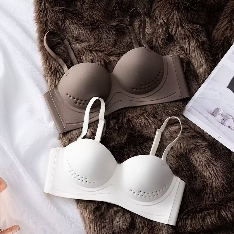 Áo lót không gọng Nâng Ngực thông hơi thoáng khí không đường may, áo cup có thể tháo rời dây A56