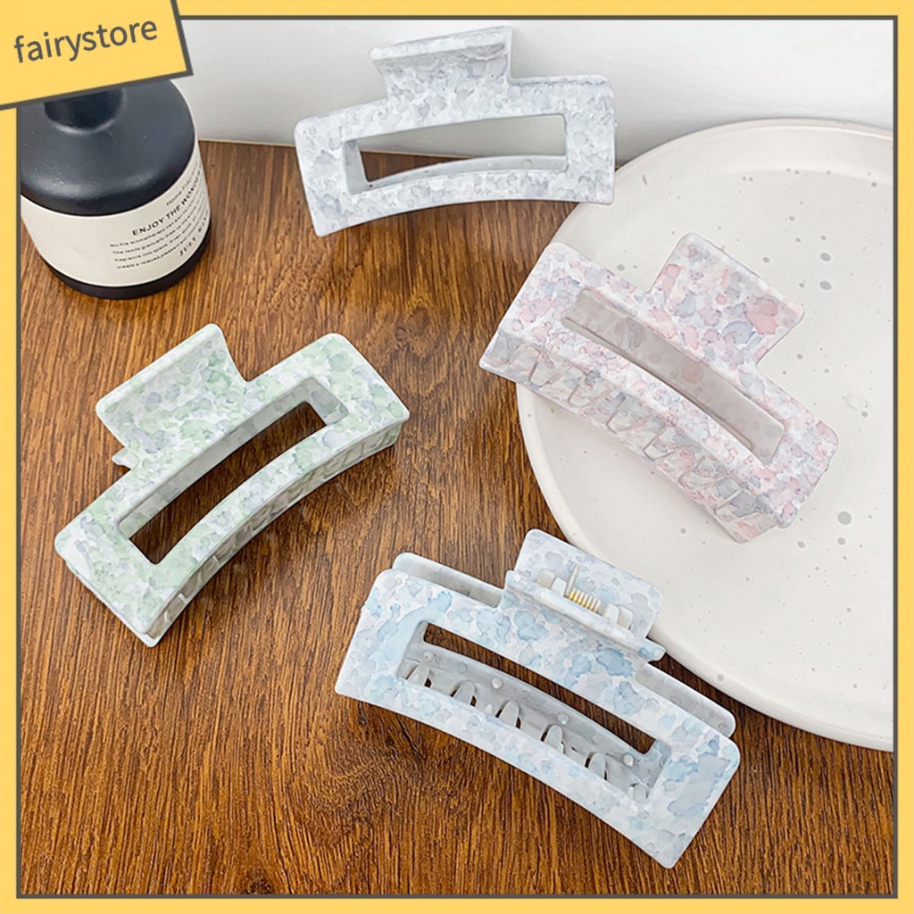 Kẹp Tóc Càng Cua Tạo Kiểu Tóc Có Răng Chống Gãy In Họa Tiết Phong Cách Vintage Thanh Lịch Dành Cho Nữ