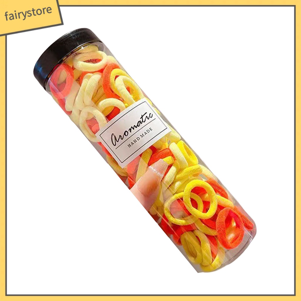 Set 100 Dây Cột Tóc Co Giãn Chống Rơi Màu Kẹo Cho Nữ