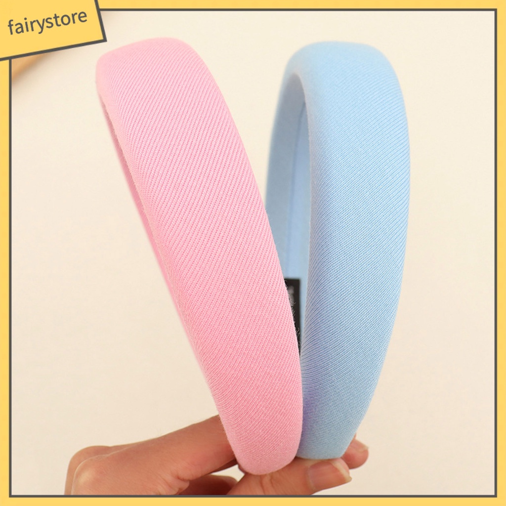 Băng Đô Cài Tóc Mềm Mại Co Giãn Gọn Nhẹ Chống Trượt Màu Trơn Dành Cho Nữ