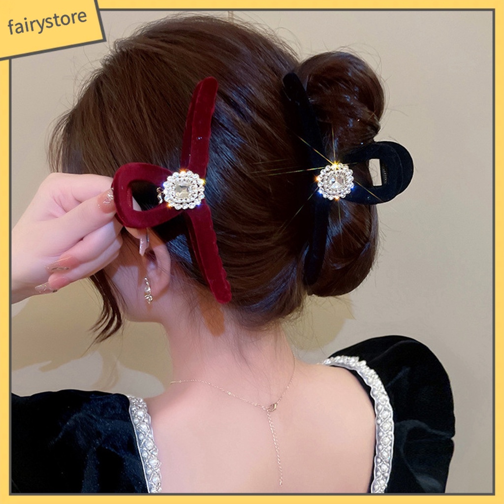 Kẹp Tóc Càng Cua Rỗng Đính Đá Phong Cách Retro Thanh Lịch