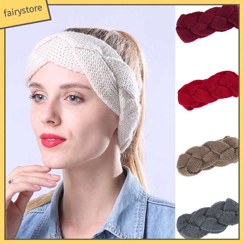 Băng Đô Dệt Kim Unisex Màu Trơn Giữ Ấm Mùa Đông