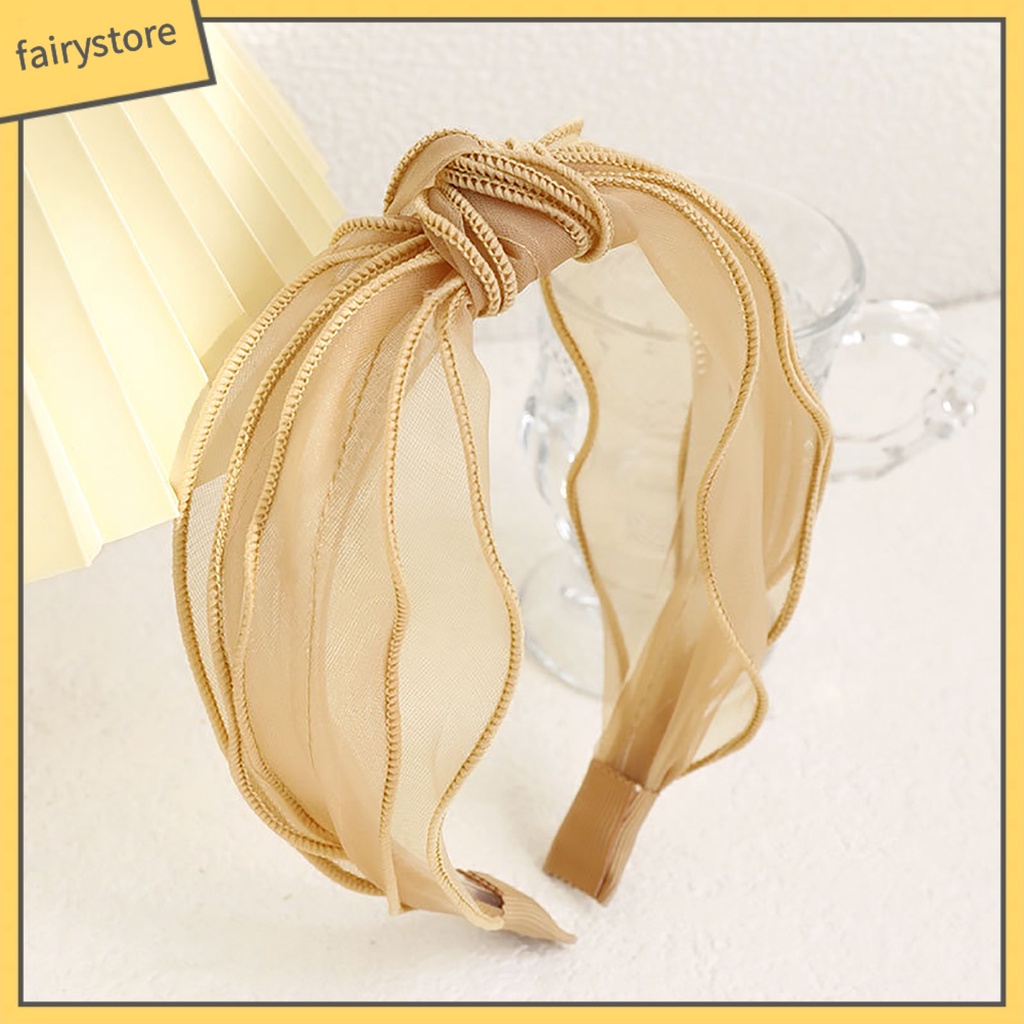 Băng Đô Cài Tóc Bản Rộng Chống Trượt Thắt Nút Màu Trơn Đáng Yêu Thích Hợp Sử Dụng Hàng Ngày