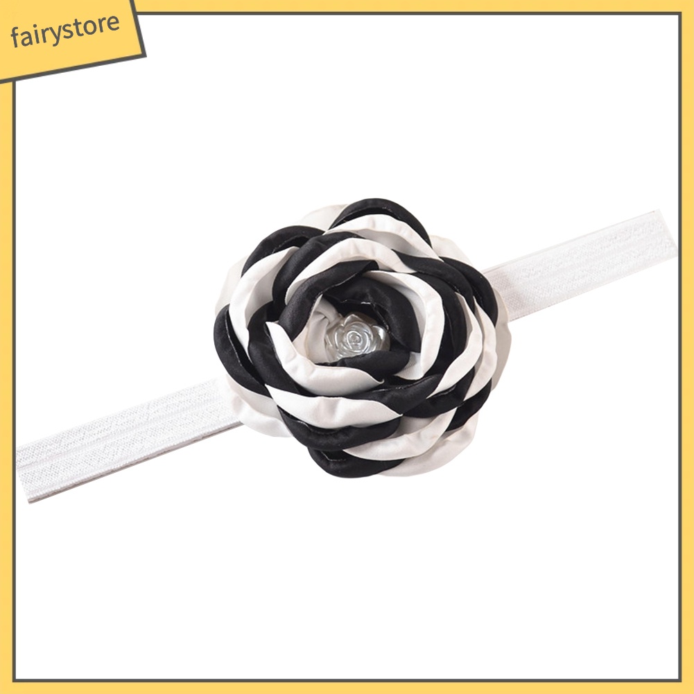 Băng Đô Hoa Hồng Vải Co Giãn Xinh Xắn Cho Bé Gái