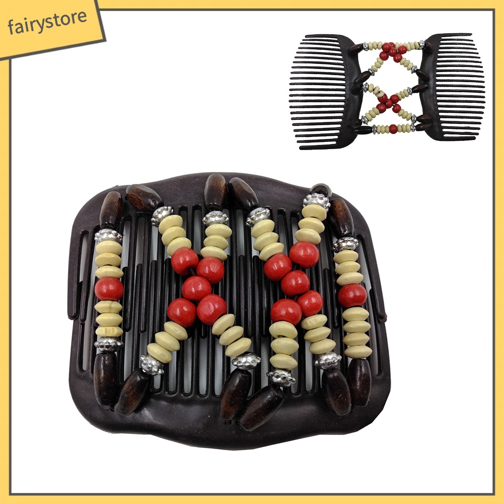 Lược Cài Tóc Đính Hạt Gỗ Phong Cách Retro Cho Nữ