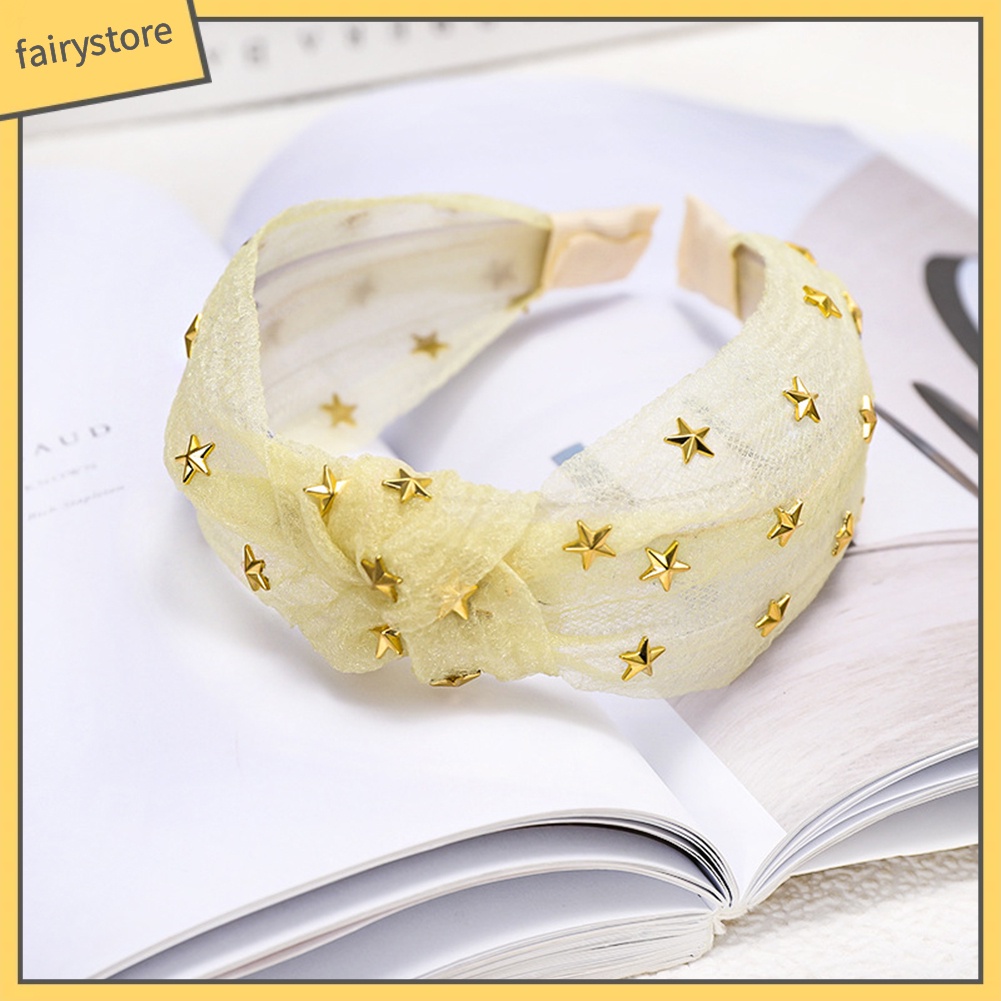 Băng Đô Vải Lưới Thắt Nút Hình Ngôi Sao Ngọt Ngào Cho Nữ
