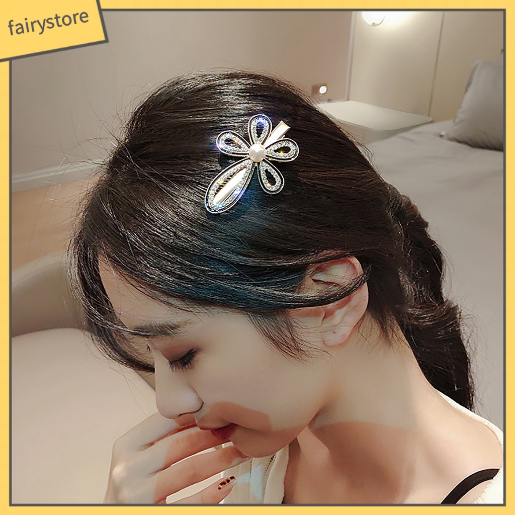 Kẹp Tóc Hình Nơ / Trái Tim Đính Đá / Ngọc Trai Nhân Tạo Thời Trang