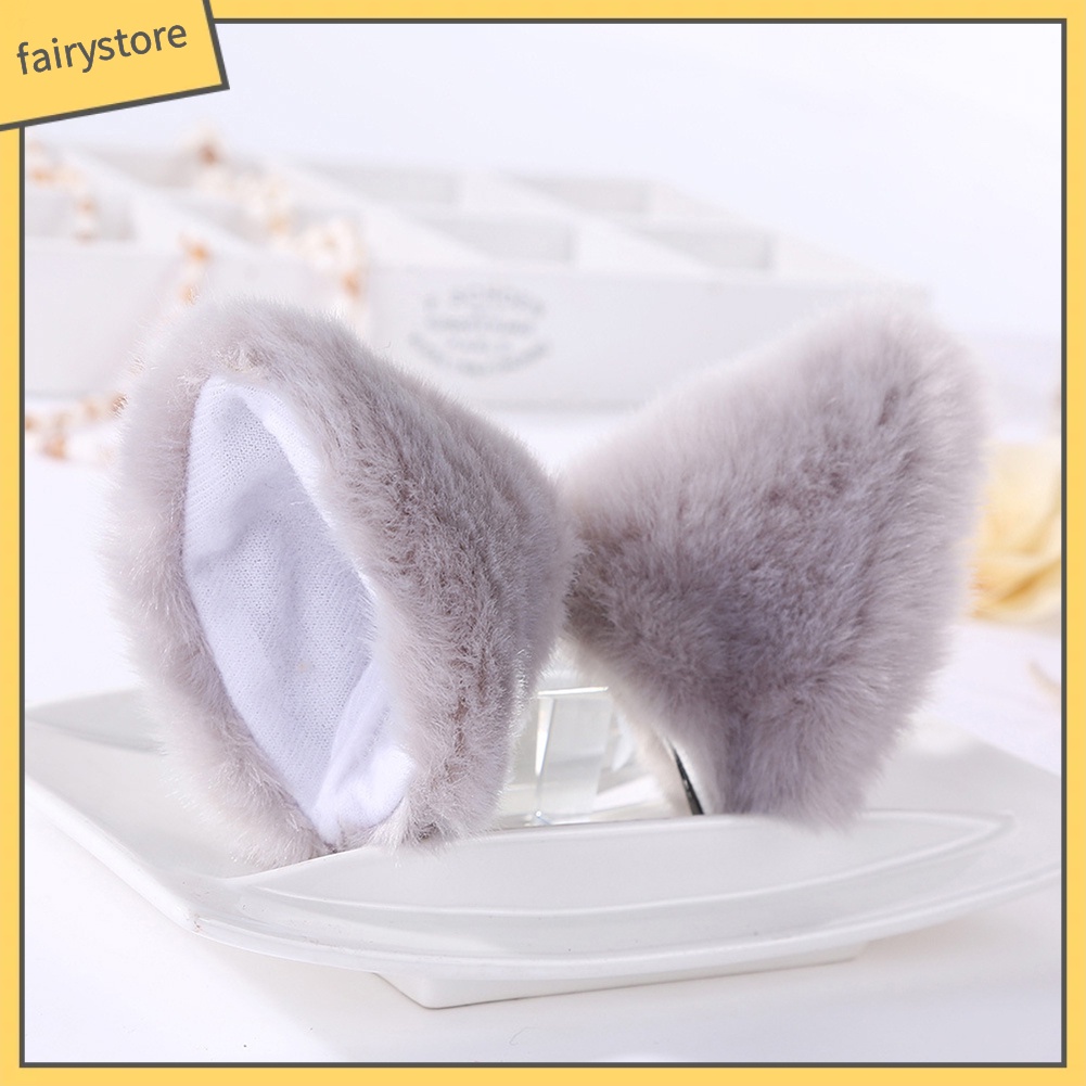 1 Cặp Kẹp Tóc Tai Mèo Đính Lông Hóa Trang Chụp Ảnh Cho Bé