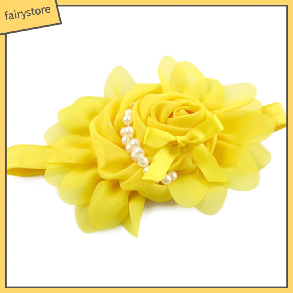 Băng Đô Nơ Đính Ngọc Trai Nhân Tạo Dễ Thương Cho Bé Gái