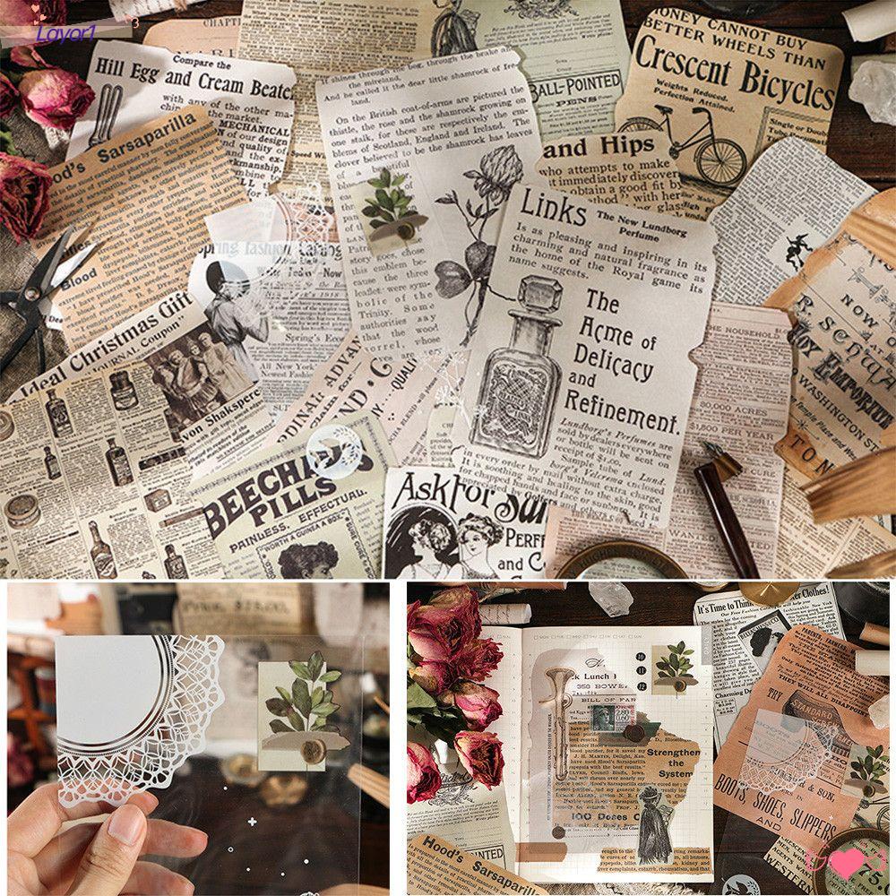 Set 1 / 25 Miếng Dán Trang Trí Sổ Tay / Nhật Ký Kiểu Retro DIY