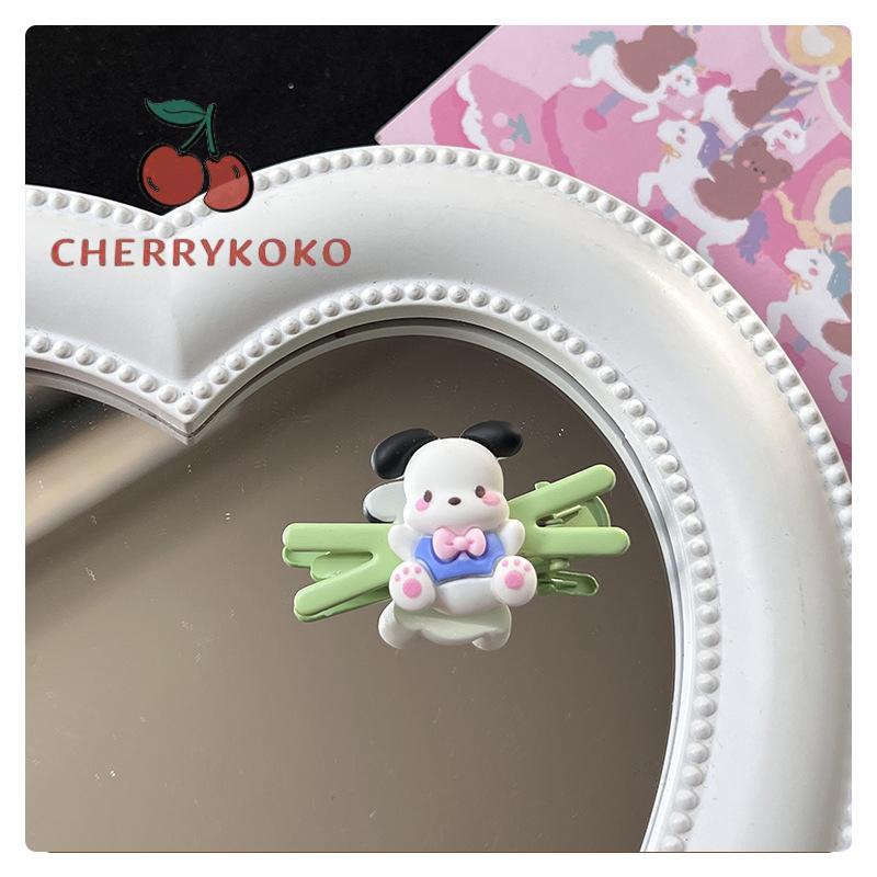 🍒🍒CHERRYKOKO Sanrio Kẹp Tóc Mái Ngang Hình Chữ X Cinnamoroll Dog Kuromi Hoạt Hình Dễ Thương Cho Nữ Sinh
