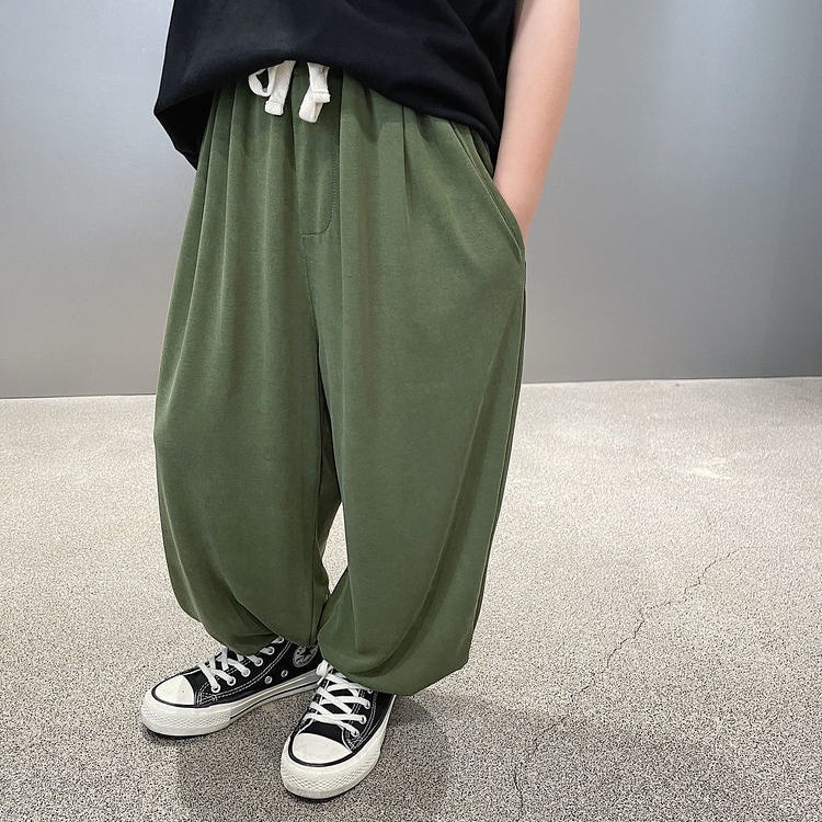 Quần Dài Chống Muỗi Vải Lụa Mát Dáng Rộng Thoáng Khí Thời Trang Mùa Hè Cho Bé Trai