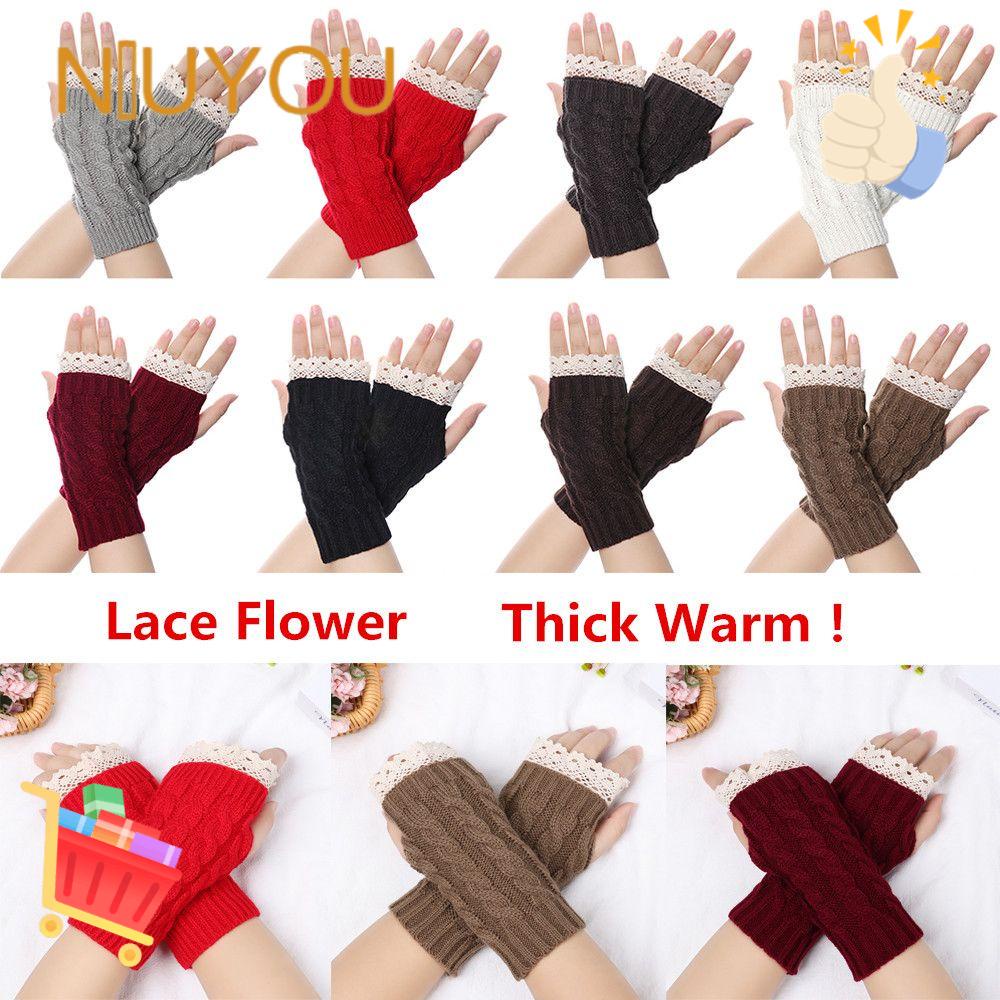 Găng Tay Len Dài Mềm Mại Co Giãn Giữ Ấm Cánh Tay Màu Kẹo