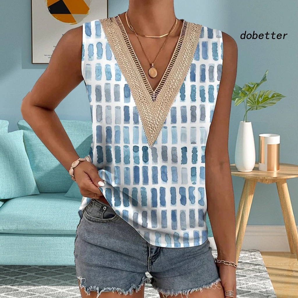 Áo Tank Top Không Tay Cổ Chữ V Dáng Rộng In Hoa Mềm Mại Thoáng Khí Thời Trang Mùa Hè Cho Nữ