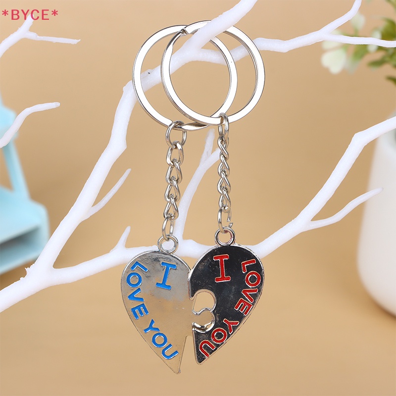 1 Cặp Móc Chìa Khóa Bằng Hợp Kim Kẽm Mạ Bạc Hình Trái Tim Sáng Tạo Mới