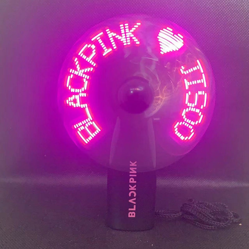 Quạt Cầm Tay Mini In Chữ BLACKPINK Màu Dạ Quang