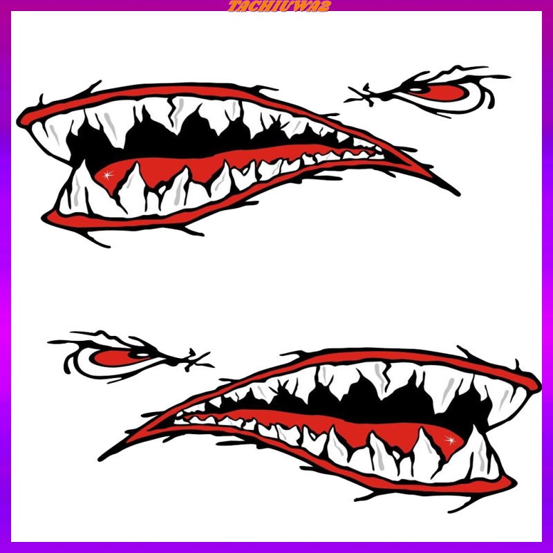 [Tachiuwa2] Set 2 Miếng Dán Miệng Cá Mập + Dây Bungee Màu Xanh Dương