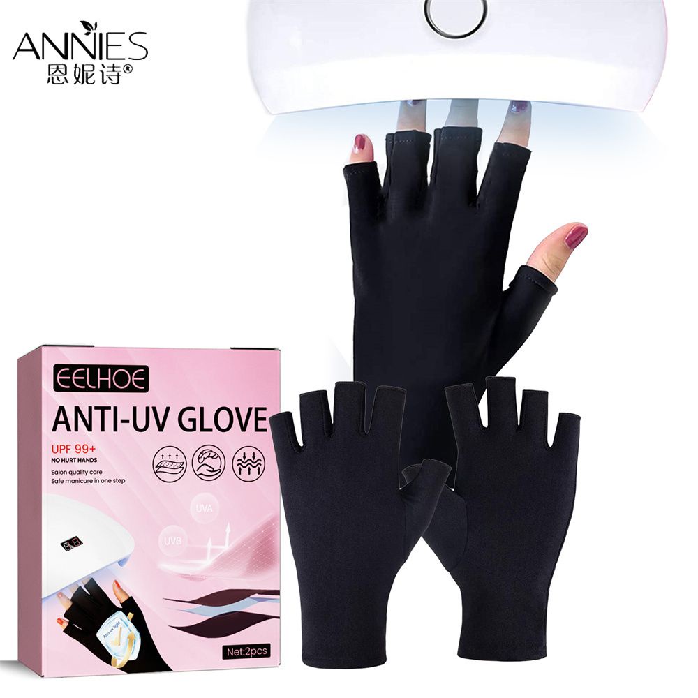 ♕Eelhoe 1 đôi găng tay UV nghệ thuật làm móng tay ánh sáng trị liệu ánh sáng chuyên nghiệp đặc biệt chống tia cực tím mùa hè Găng Tay Nửa Ngón Tay Chống đen dụng cụ làm móng cho đồ nội thất cửa hàng làm móng