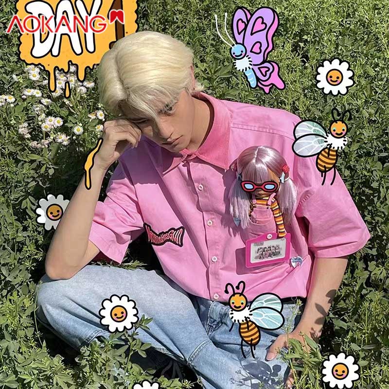 Áo thun AOKANG tay ngắn in họa tiết hoạt hình thời trang dành cho nam và nữ