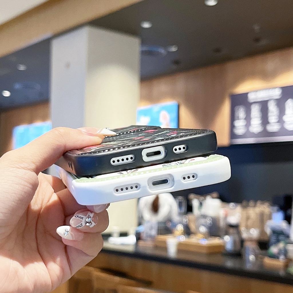 Ốp Điện Thoại TPU Silicon Chống Sốc Có Ngăn Đựng Thẻ Hình Cây Nấm Cho iPhone 14 13 12 11 PRO MAX