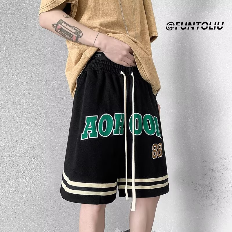 Quần Short Bóng Rổ Thêu Chữ Phong Cách Đường Phố Mỹ Thời Trang Mùa Hè Hàng Mới Dành Cho Nam