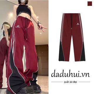 Daduhui New American Ins Street Striped Casual Pants Female Niche High Waist Sports Pants Jogging Pants