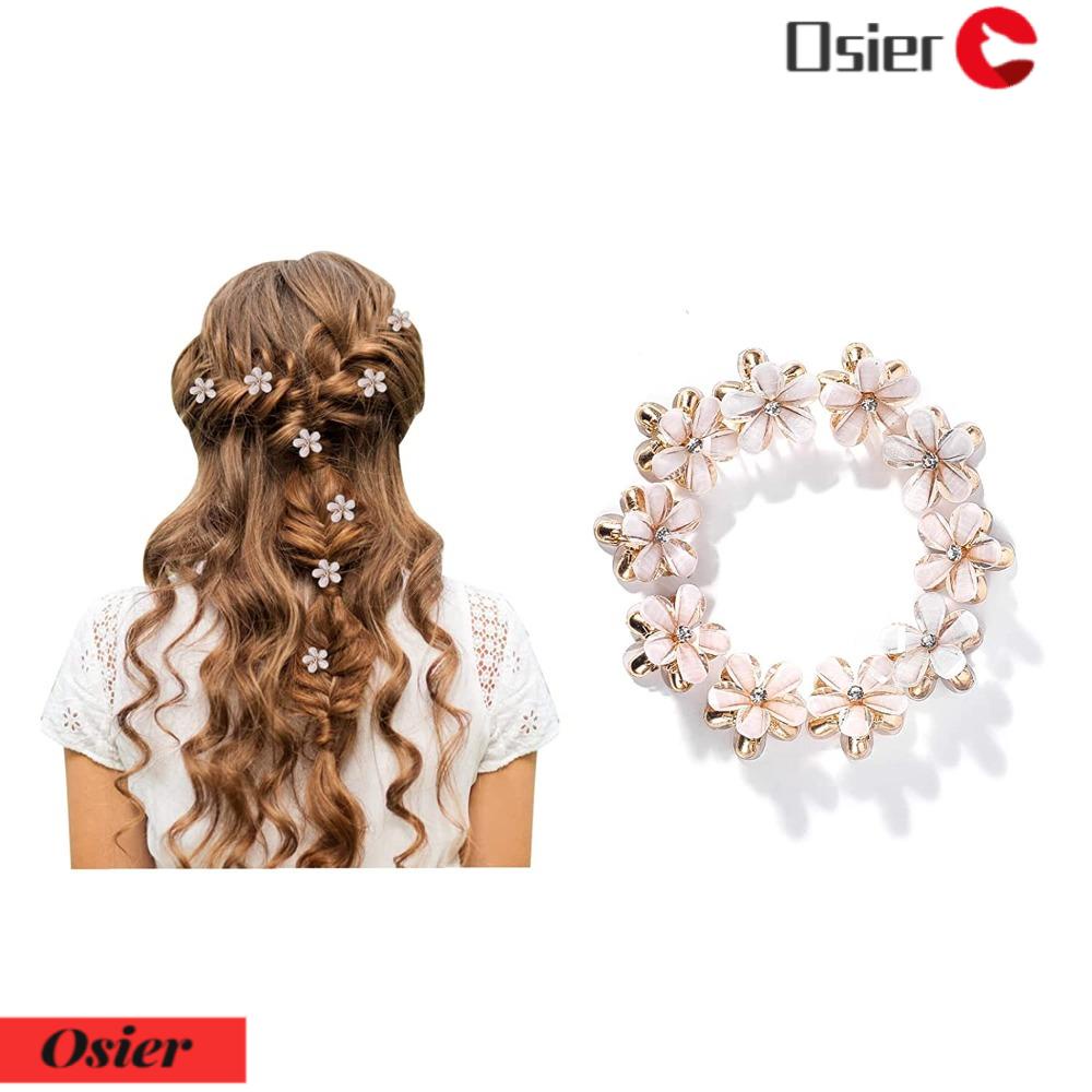 Osier1 10 Miếng Hoa|Kẹp TóC PhốI Nơ ThờI Trang Cho Nữ|Băng Đô Cài Tóc Đính Hoa