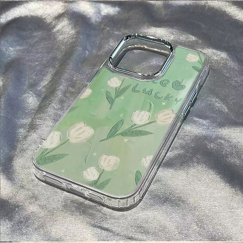 ✅Ốp Điện Thoại Dẻo Họa Tiết Hoa Tulip Đơn Giản Chống Sốc Cho Iphone11 127 8 14pro 13 7NIV Max11