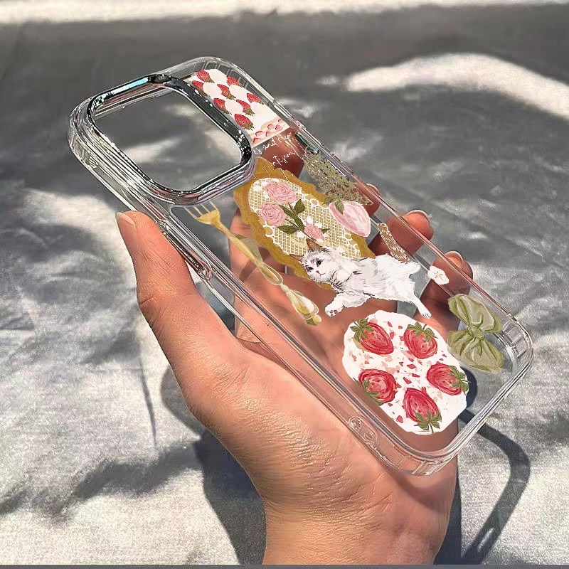 ✅Mèo Phong Cách Ins131114Ốp Điện Thoại Mềm AXVL Chống Sốc Đơn Giản Cho Iphone Pro7iphone12xsplus 8max