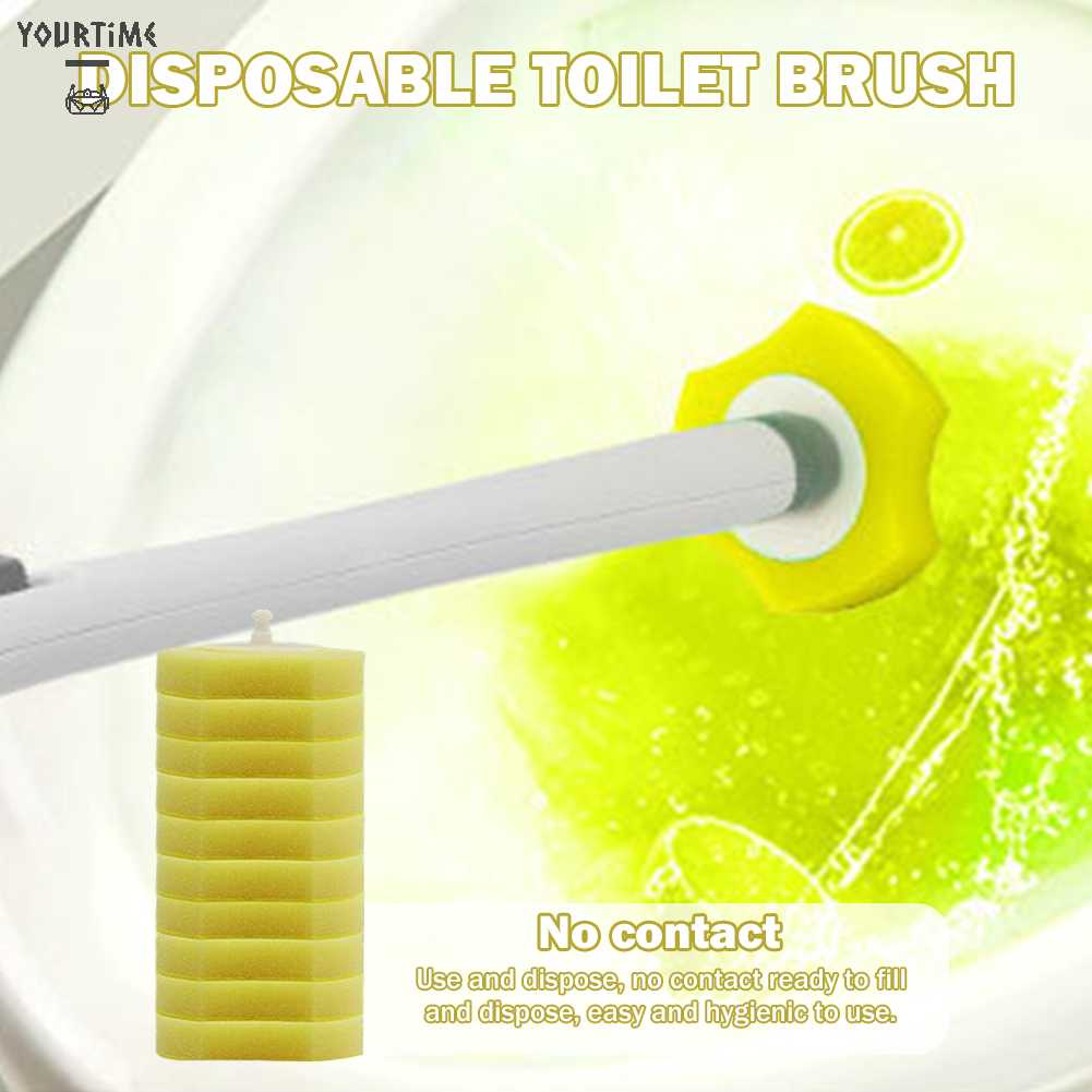 Set 10 Đầu Cọ Vệ Sinh Toilet Dùng Một Lần Tiện Dụng