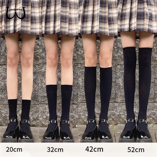 20-52cm Jk Vớ Nhung Dài Qua Gối Màu Trắng/Đen- Lolita JK cosplay phong cách Nhật Bản chất siêu mịn/ Tất Bắp Chân Trơn /Vớ Lolita Cosplay Học Sinh Nhật Bản Nhiều Độ Dà