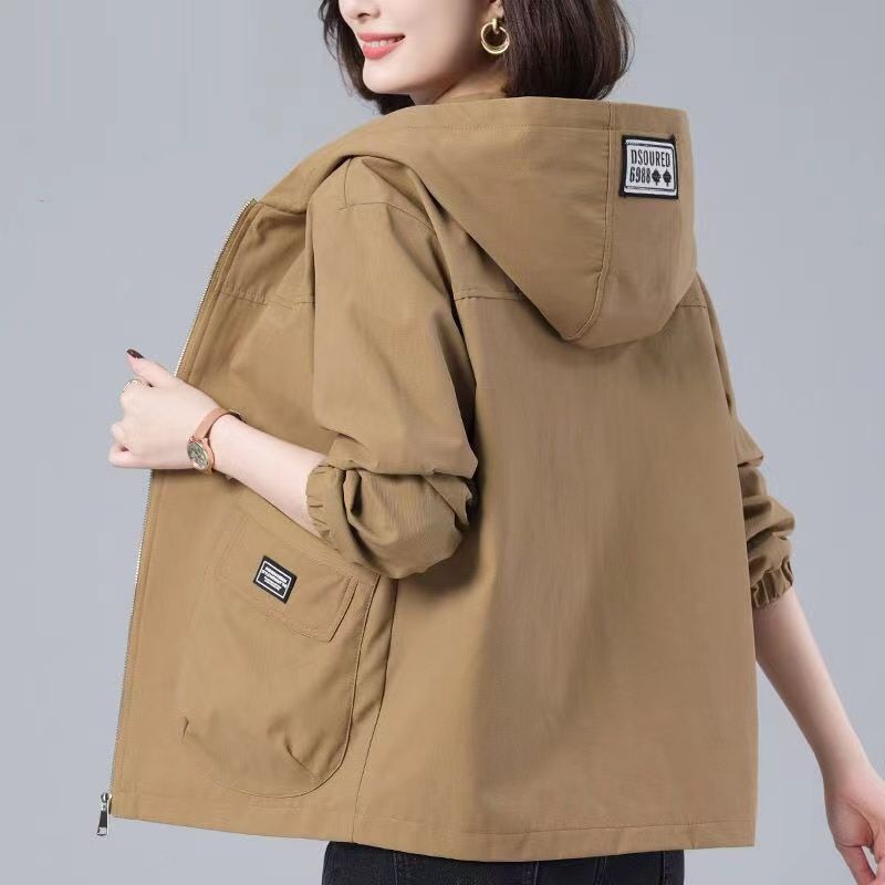 Set 5 Áo Khoác Ngắn Có Nón Dáng Rộng Thời Trang Xuân Thu 2023 Cho Nữ Trung Niên