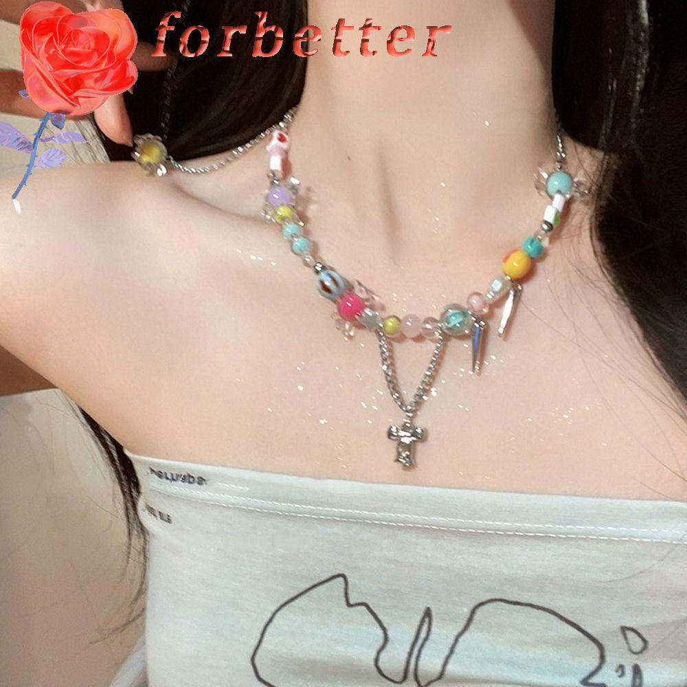 Vòng cổ Hạt Nhựa Resin Hình Nơ / Bông Hoa Nhiều Màu Sắc Xinh Xắn Cho Nữ