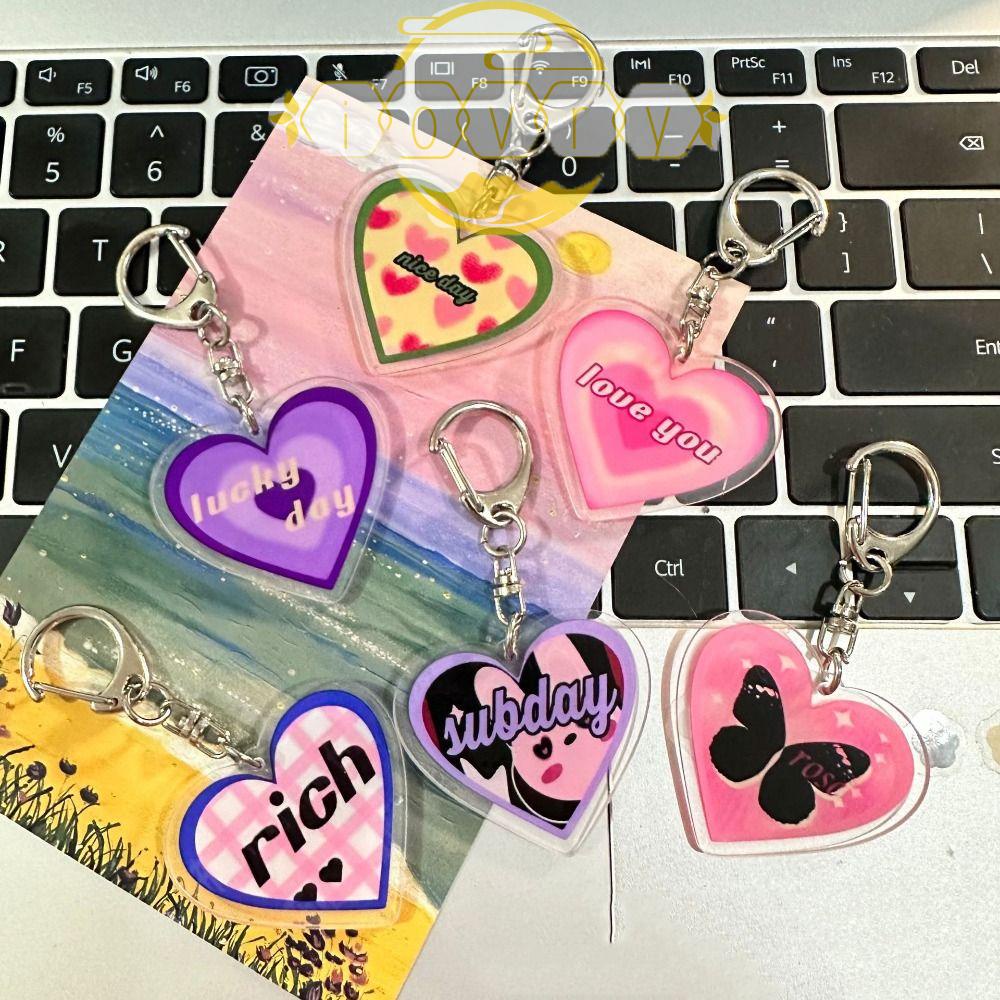 Móc Khóa Hình Trái Tim Bằng Nhựa Acrylic Dễ Thương