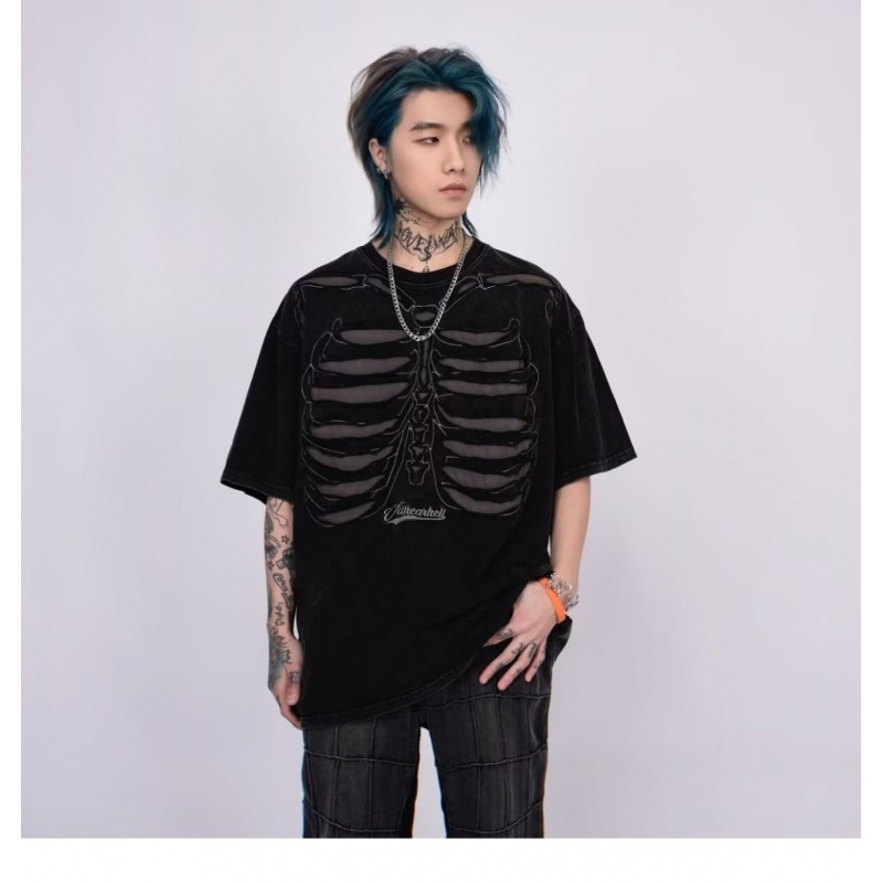 Áo Thun Tay Ngắn Phong Cách Hip Hop Đường Phố Âu Mỹ Thời Trang 2023