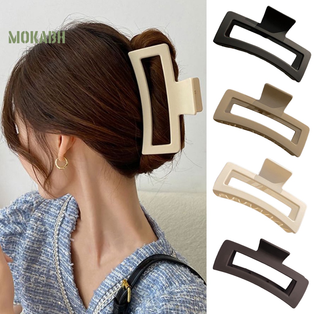 Kẹp Tóc Hình Chữ Nhật Màu Trơn Chống Trượt Tiện Dụng