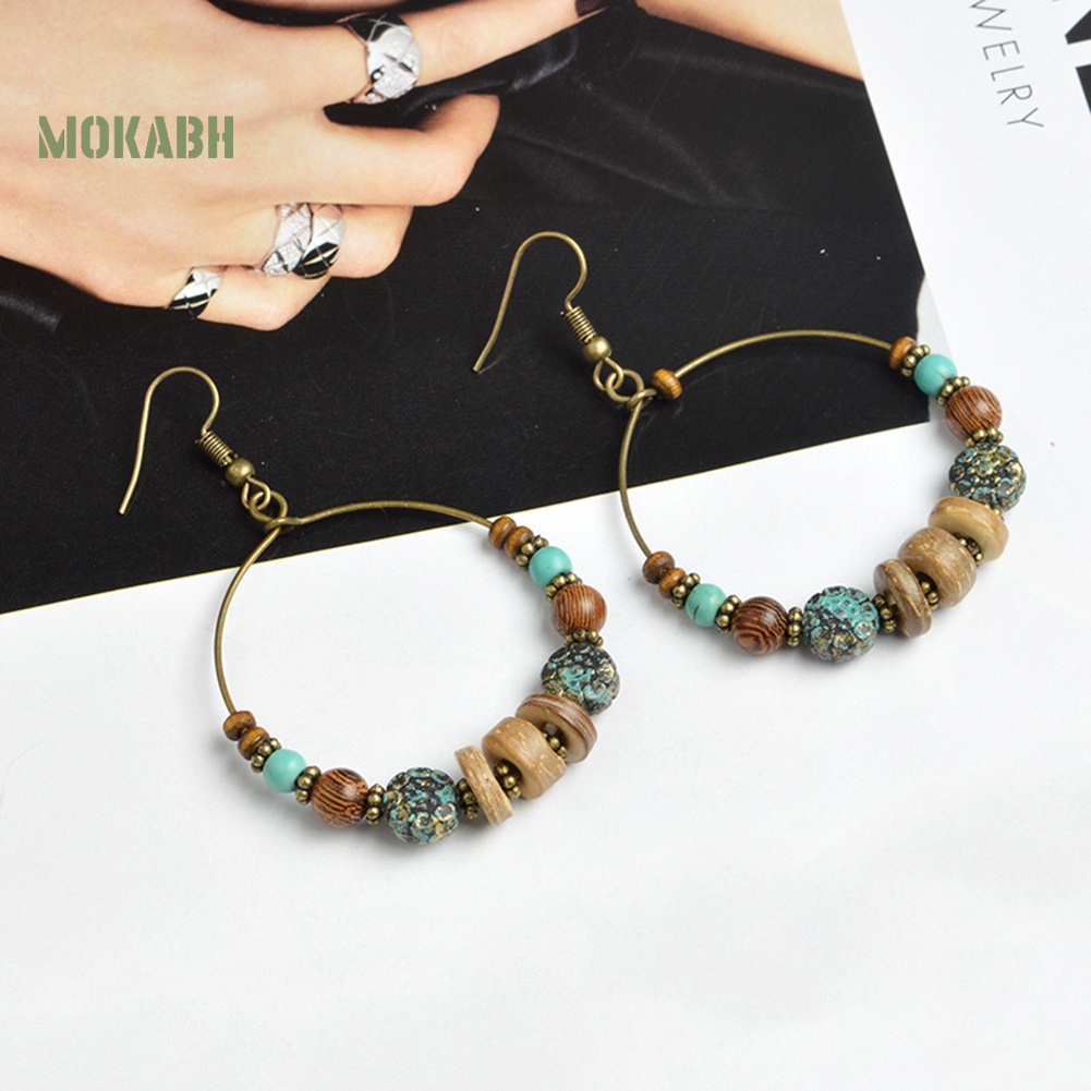 [Mok Abh] Bông Tai Tròn Phong Cách Bohemian