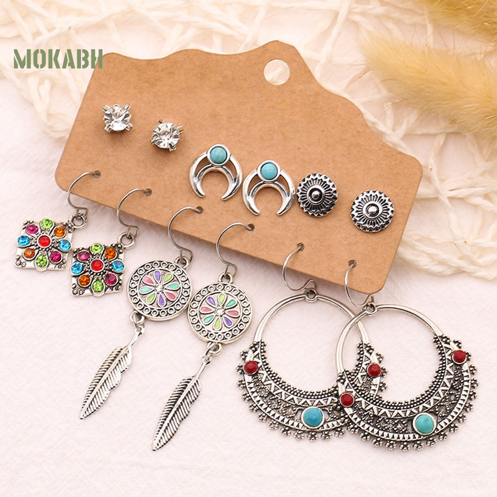 1 Bộ Bông Tai Hình Lông Vũ Bằng Hợp Kim Thoải Mái Dùng Hàng Ngày