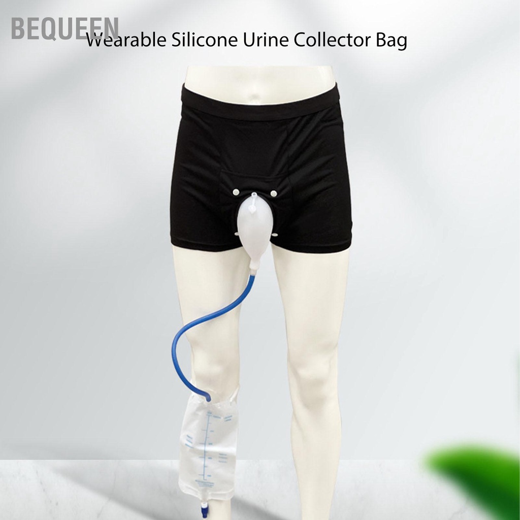 Bequeen Có hàng sẵn Túi thu gom nước tiểu bằng silicon có thể đeo được Ngăn ngừa rò rỉ ống thông Hệ thống nam Tiểu không kiểm soát