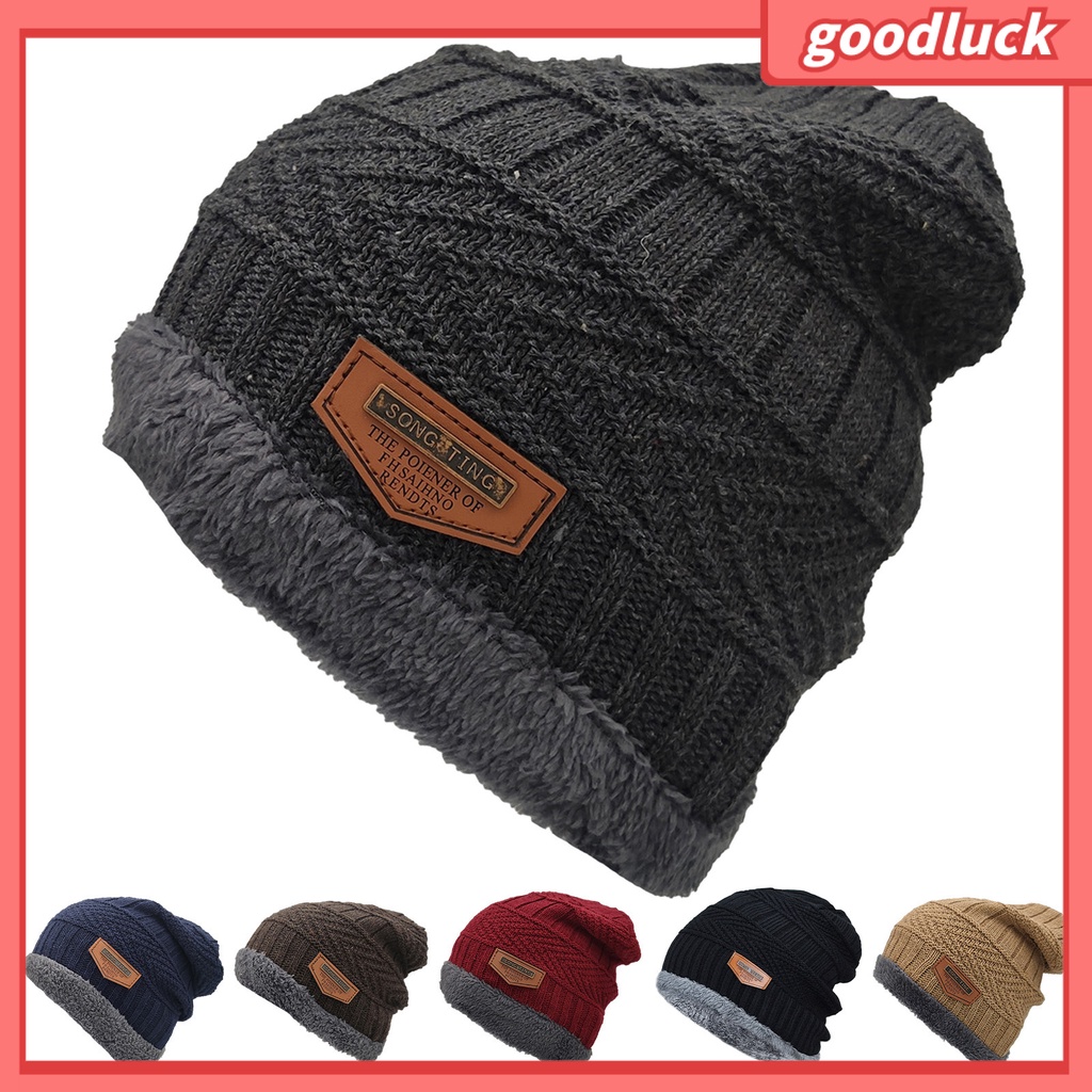 Mũ beanie Dệt Kim Dày Dặn Mềm Mại Giữ Ấm Chống Lạnh Màu Trơn Dành Cho Nam Nữ Mặc Hàng Ngày