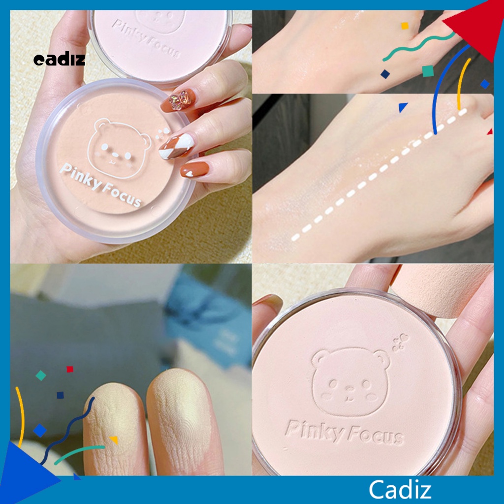 Phấn Nén Trang Điểm Bằng Nhựa Không Dính In Hình Gấu Cười Tươi Tắn Nhẹ Nhàng Lâu Trôi